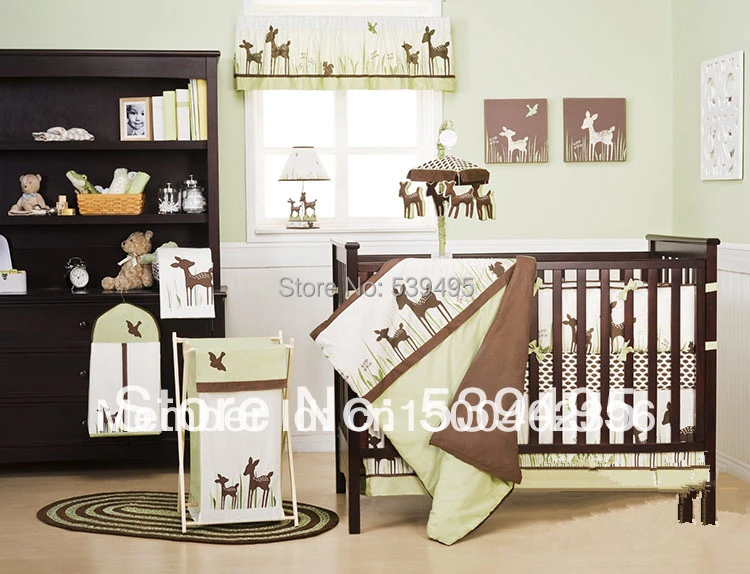 9 Pieces Crib Infant Room Kids Baby Bedroom Set Nursery Bedding