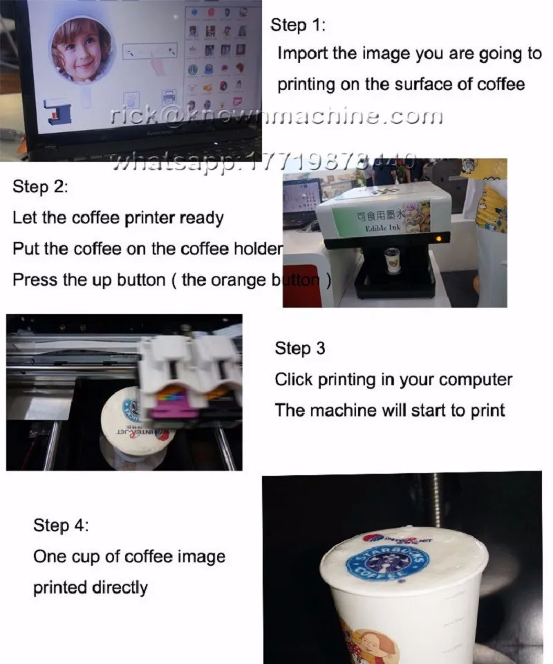 DIY пищу торт кофе печенье цифровой кофе принтера