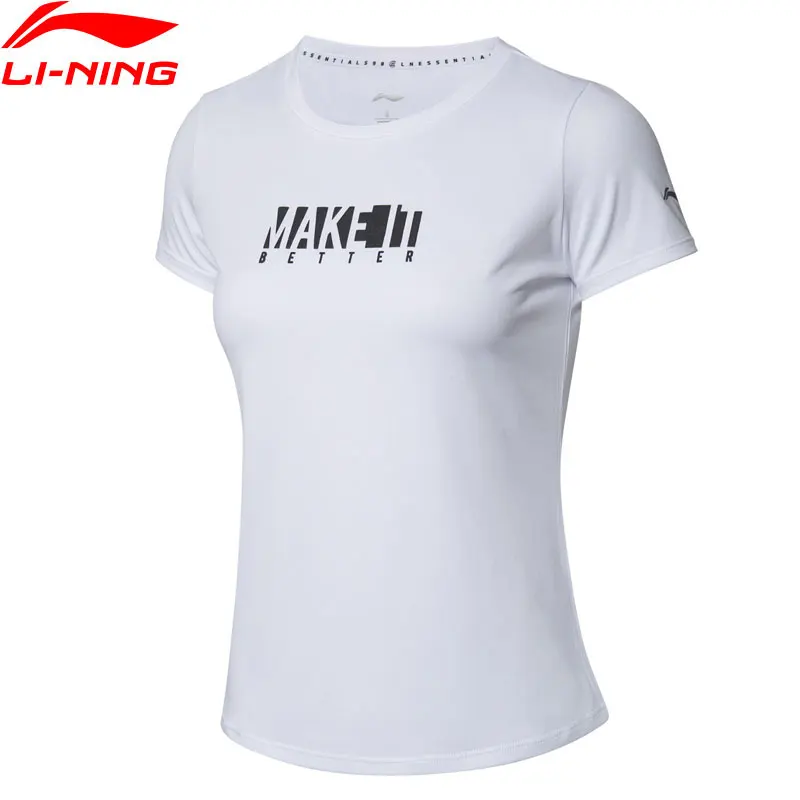 Li Ning женский тренировочный топ с коротким рукавом на сухой полиэстеровой