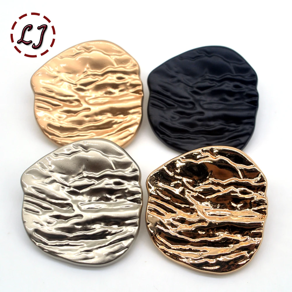 

High quality fashion sewing button 10pcs/lot tree lines metal decorative buttons for women overcoat garment accessories DIY