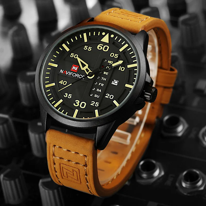 NAVIFORCE الفاخرة العلامة التجارية الرجال الجيش العسكرية الساعات الرجال ساعة مزودة بالتواريخ من الكوارتز رجل جلد حزام الرياضة ساعة معصم Relogio ... NAVIFORCE الفاخرة العلامة التجارية الرجال الجيش العسكرية الساعات الرجال ساعة مزودة بالتواريخ من الكوارتز رجل جلد حزام الرياضة ساعة معصم Relogio ...