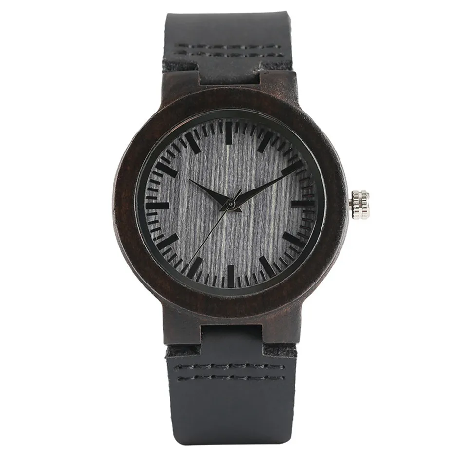 Fashion Sandalwood Watch for Women Ladies Stylish Quartz Genuine Leather Wooden Watch Reloj Hombre Clock Bracelet Relogio (2)