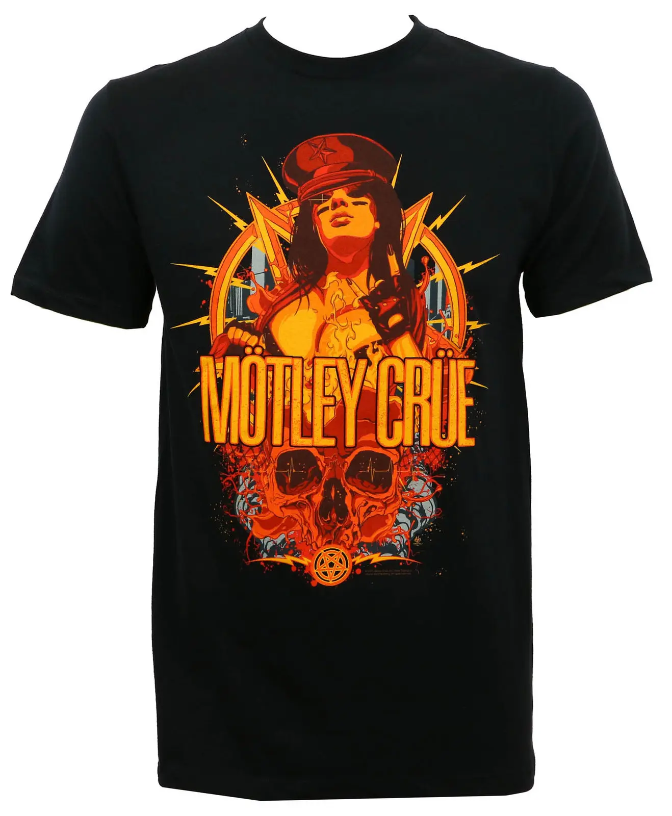 Аутентичные MOTLEY CRUE MC Girl Slim-Fit T-SHIRT S-3XL Новинка 2018 года Летняя мужская брендовая