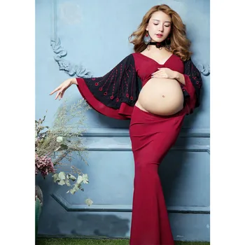 

Embroidery Maternity Dresses For Photo Shoot Dresses Maternity Photography Props Clothes For Pregnant Women Pregnancy Dresses