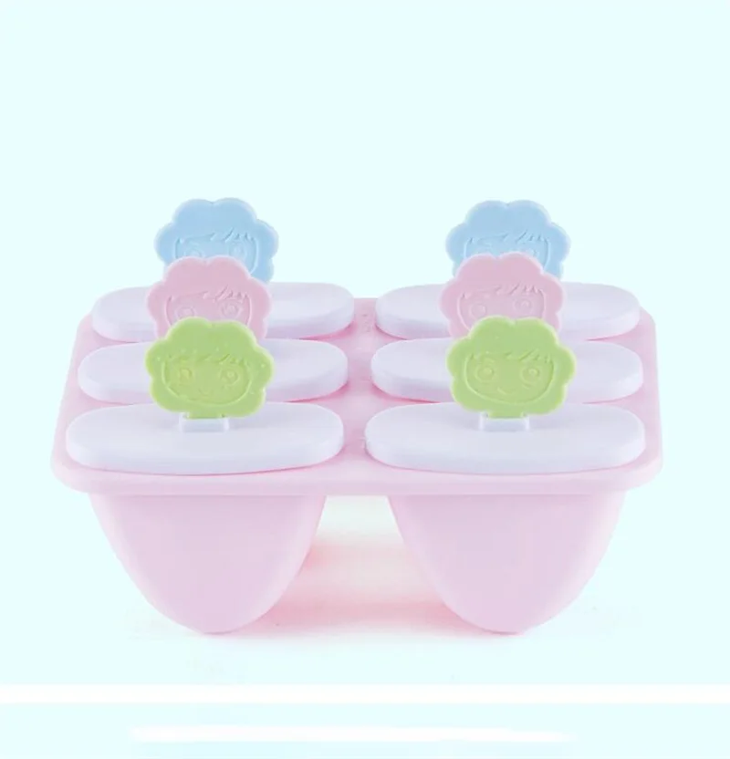 

Ice Cream Tools 6 Cell DIY Frozen Ice Cream Pop Mold Popsicle Maker Lolly Mould Tray Pan Kitchen tools