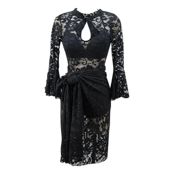 

Sexy backless long sleeve lace swimsuit with lace shawl