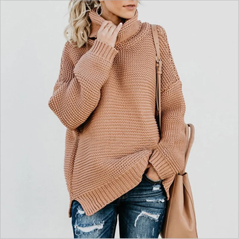 

Autumn And Winter Warm Sweaters European And American Jumpers Explosion Models Thick Long Sleeve Turtlenec Ladies' Soft Clothes