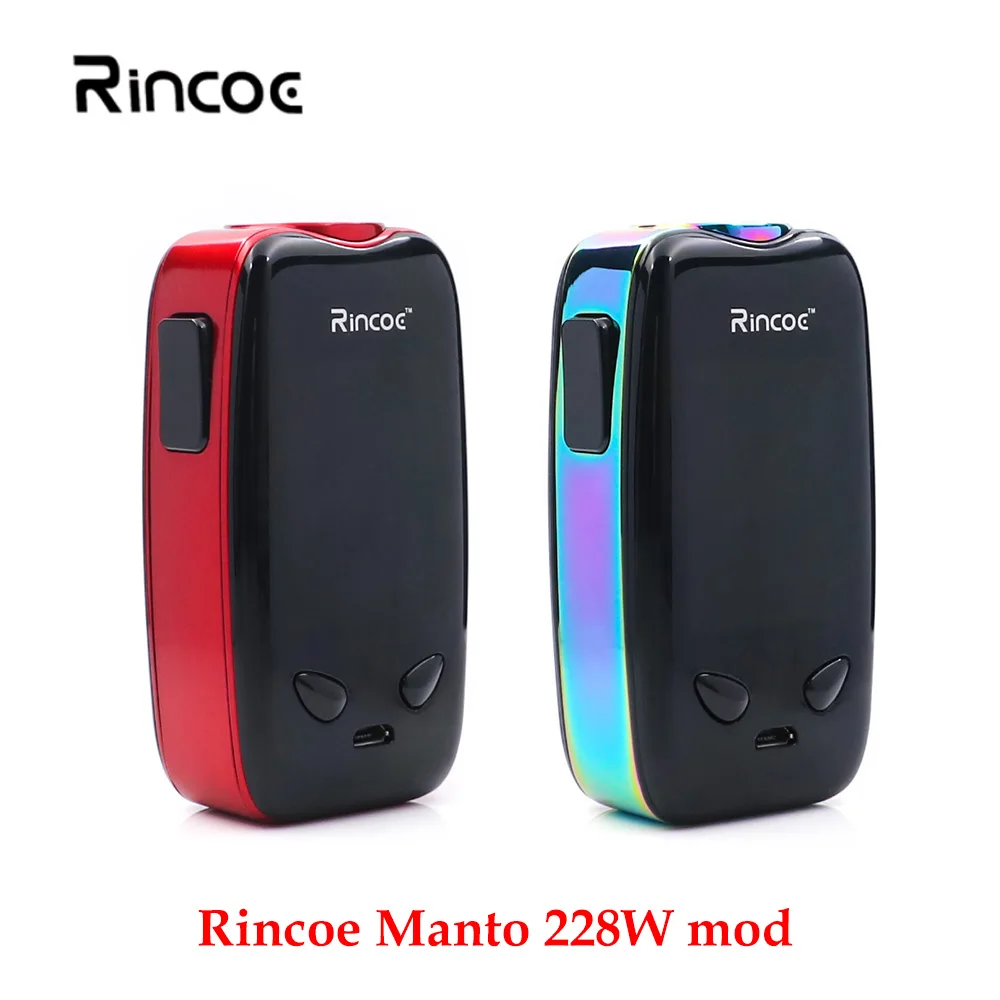 

Original Rincoe Manto 228W TC Mod IML panel vape mod box support by dual 18650 batteries 2.0inch display vs x-priv Revenger mod