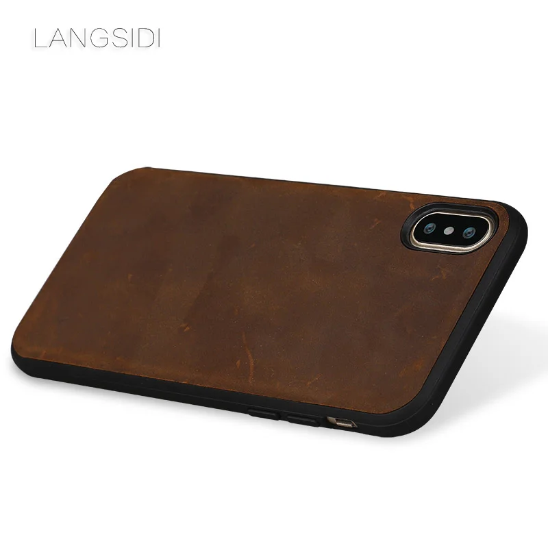 Cheap Retro Genuine PULL UP Leather phone case for iphone X 11 11 Pro Max XS XR xsmax 6 6s 5 5s se 7 8 plus 360 full protection cover