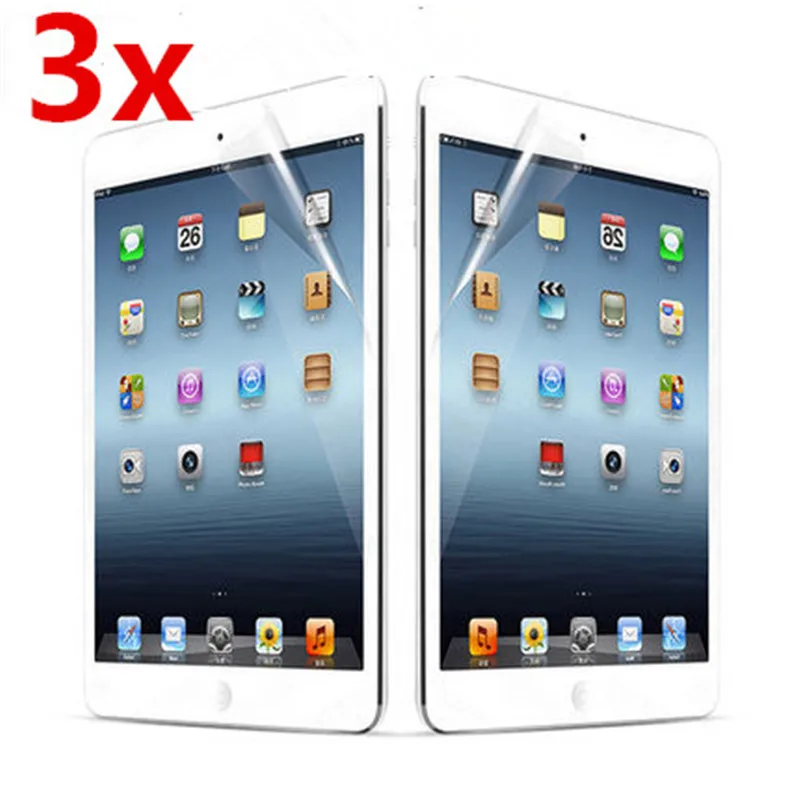 

3X Clear Screen Protector Soft PET film Shield For Apple iPad mini 1 2 3 4 For iPad 9.7 2017 2018 Air 1 2 Pro Protective Film