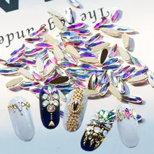 10 шт Стразы для ногтей, блестящие украшения, Кристальные блестки, капли воды для ногтей, драгоценные камни, цветные украшения, плоская задняя часть, декор для ногтей TR1007