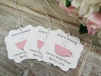 

custom Love is brewing wedding bridal shower favor Gift Tags welcome favors Labels engagement birthday booking Cards