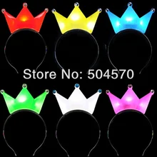 30 шт./лот Свечение партии светодиоды на день рождения принцессы Queen Корона светящиеся лентой костюмы развеселить мигает оголовье Дети пользу Игрушечные лошадки