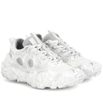 

2019 New Hot Casual Solid Dad Platform Women Sneakers Round Toe Lace Up White Dirty Ladies Shoes Zapatos De Mujer