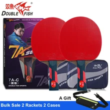 2 шт., ракетки для настольного тенниса, 7 звезд, 5 слоев, Wenge, деревянная ракетка, быстрая атака, одобрено ITTF