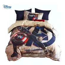 Disney charatcer Капитан Америка утешитель постельных принадлежностей король королева Твин Полный размер человек паук пододеяльник хлопок Мститель белье