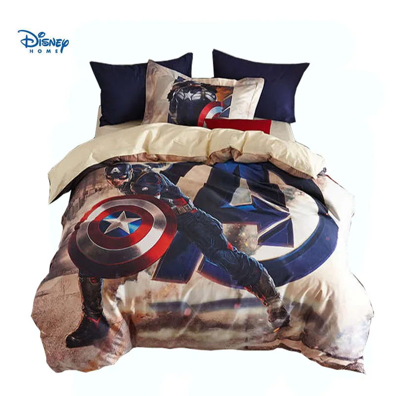 Disney Charatcer Captain America Comforter Bedding Set King Queen