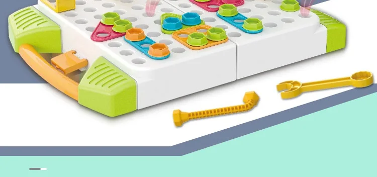 Placa de Peg para Crianças Blocos de Engrenagens Brinquedos Broca Construção Brinquedo Cogumelo Prego Botão Arte 2in1 Kit Haste Menino Dom Educacional 8 High Quality Brinquedos e hobbies