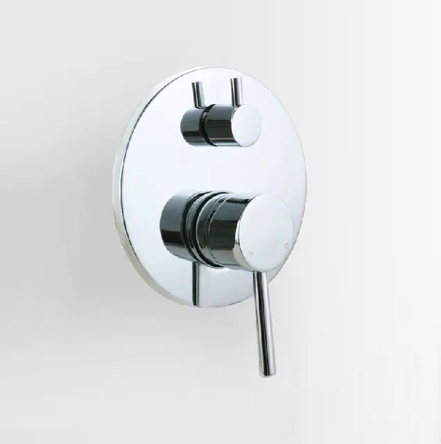 2 Outlets Round Shower Valve Panel Shower Faucet 2 Handle Wall