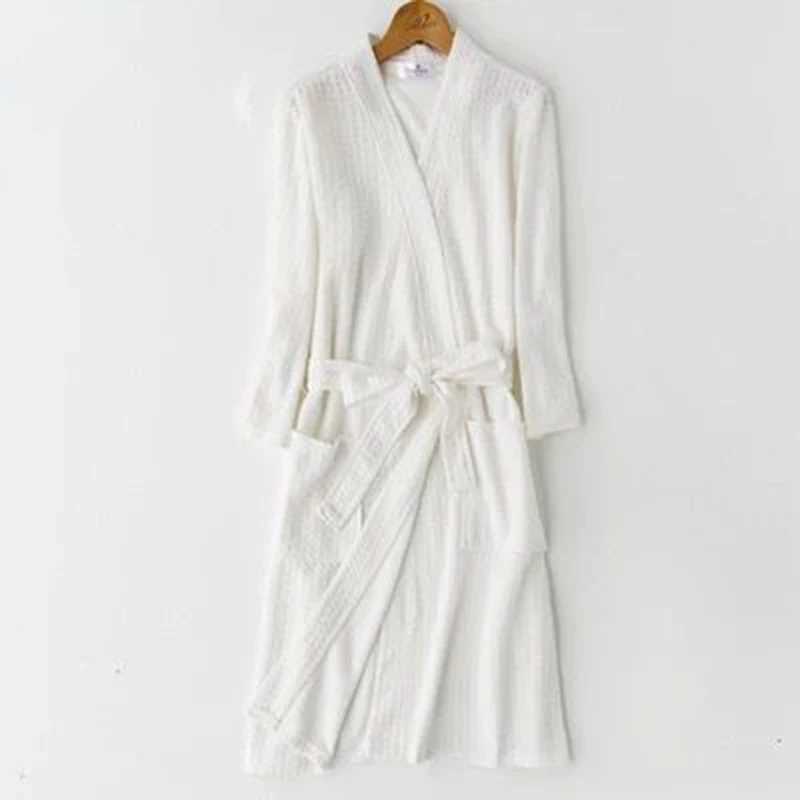 Женские однотонные халаты для невесты, элегантные тонкие повседневные Простые пижамы, дышащие мягкие кимоно, халат для женщин, разные цвета, шик - Цвет: white