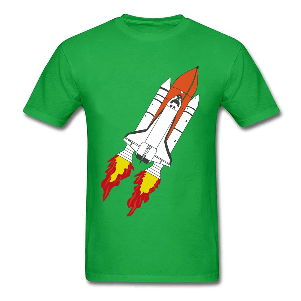 Fashionable Shuttle Tshirts Funny Autumn Short Sleeve Round Collar T Shirt Pure Cotton Mens comfortable Tops Tees Shuttle green