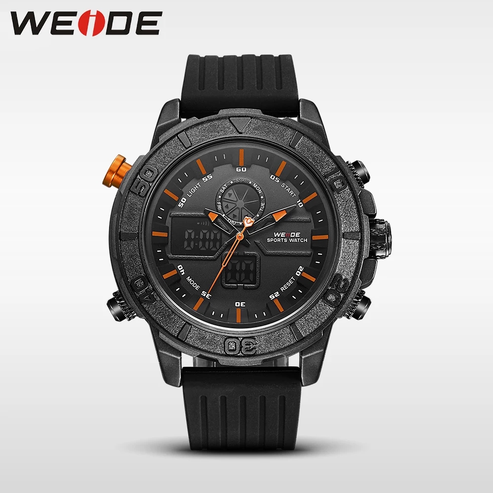 

WEIDE genuine brand luxury silicon watch sport clock digital lcd quartz men watch saat relogio water resistant army alarm clock