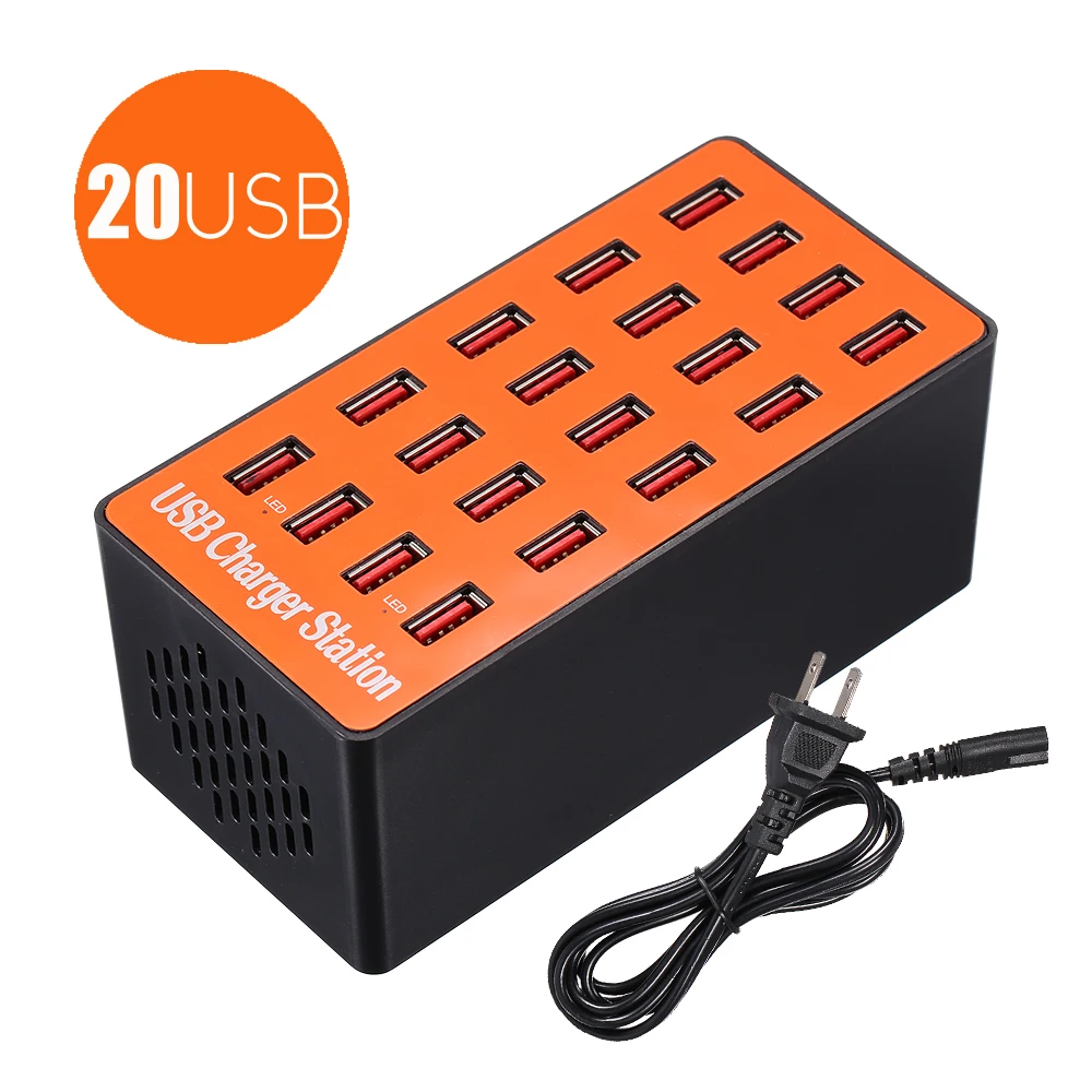 Smart USB Charger USB Output 5V High Power Fast Charging Station 20