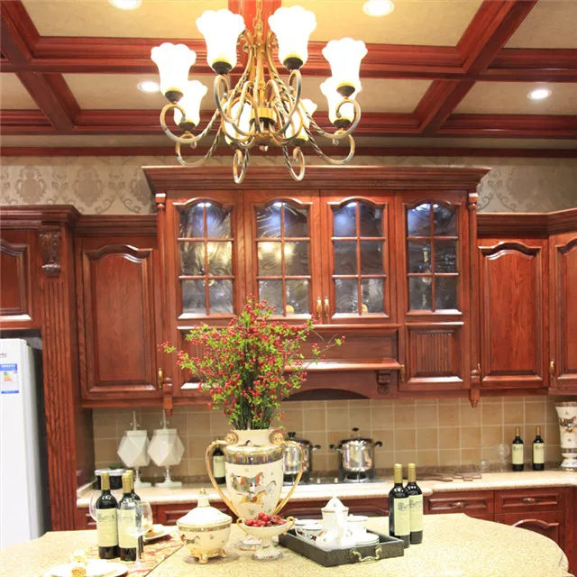 Rubber Wood Kitchen Cabinet Foshan Furniture Factory High Quality