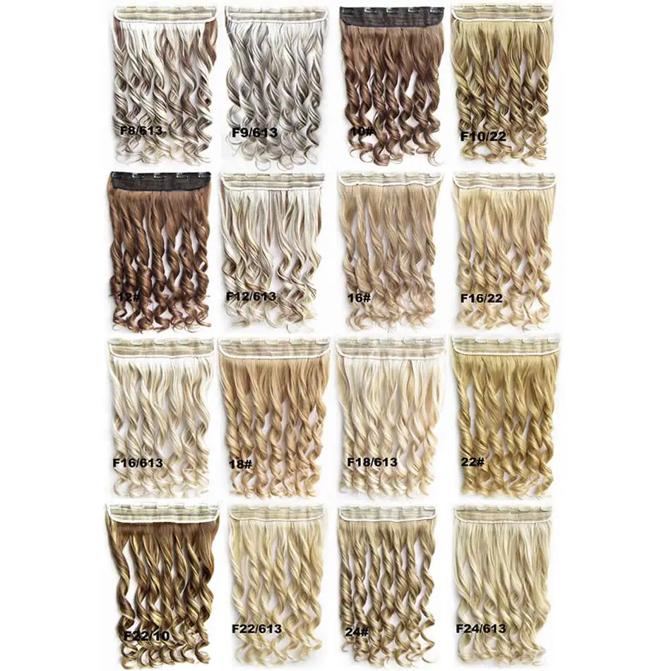 Fantasy Clip Hair Extensions Loose Wave 60cm Thick Hair Clip Hair Pieces Black Brown Blonde High Temperature Synthetic Fiber