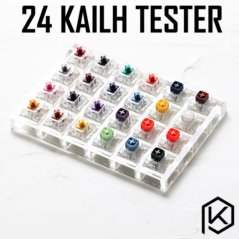 aluminum or Acrylic Switch Tester 2X2 kailh box switches Chinese Style red green grey yellow RGB SMD for Mechanical Keyboard