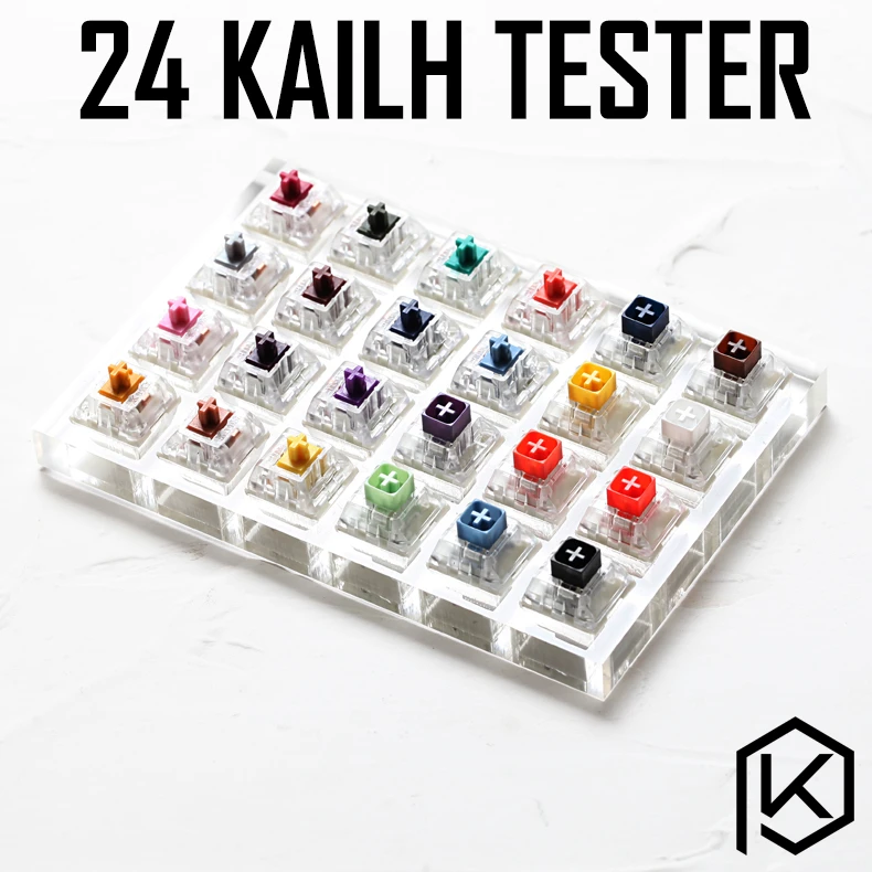 keyboard computer wireless 24 switch switches tester with acrylic base blank keycaps for mechanical keyboard kailh box heavy pro purple orange yellow gold pc gaming keypad