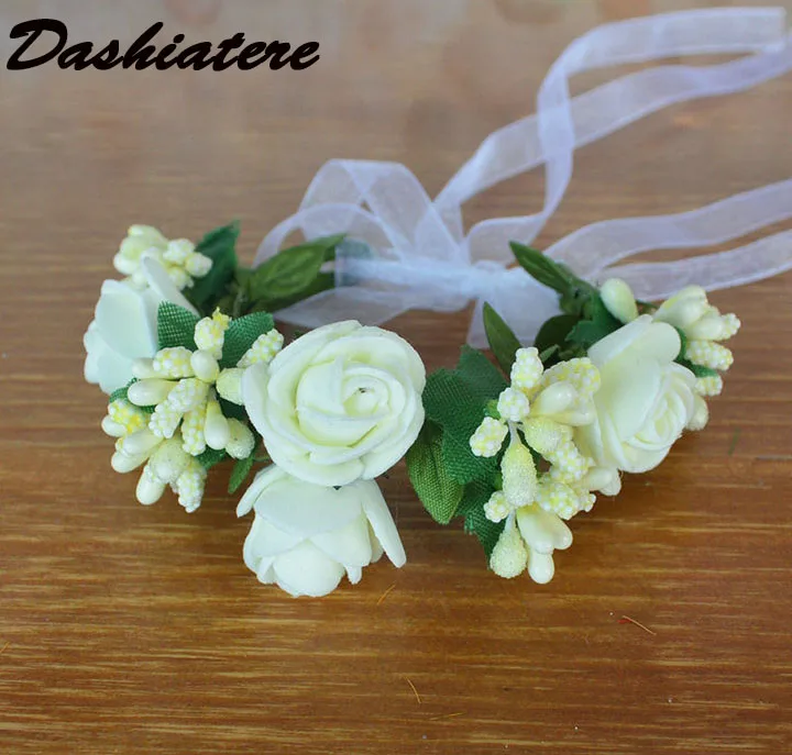 Kunstliche Blume Armband Elfenbein Pe Rose Hochzeit Hand Blumen Brautjungfer Handgelenk Corsage Fur Kinder Leistung Dancewear Bracelet Ivory Flower Braceletbracelet Bracelet Aliexpress
