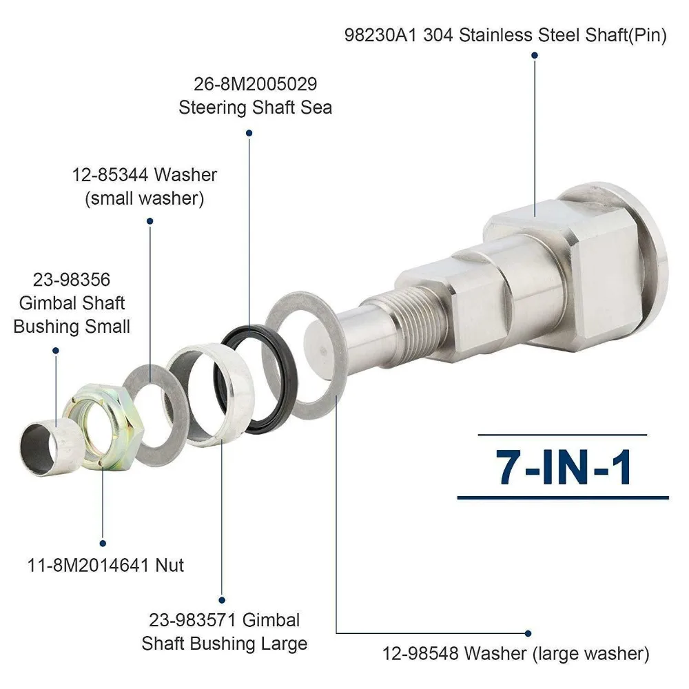 98230A1/866718A01 MerCruiser карданный вал рулевого управления штифт уплотнительная втулка гайка комплект