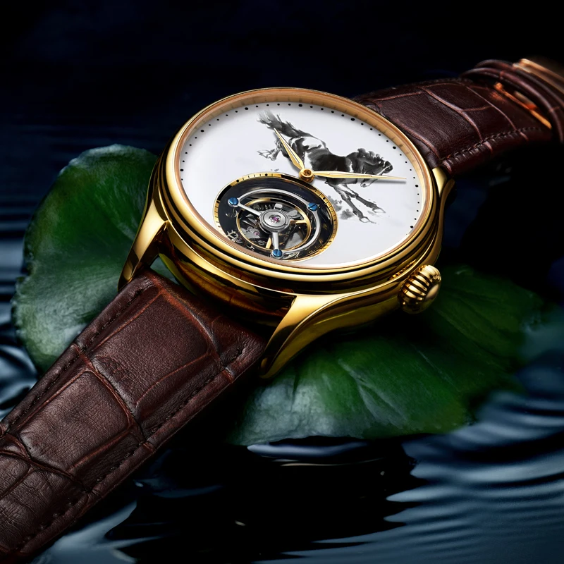Tourbillon механические часы для мужчин Топ бренд сапфировые зеркальные Оригинальные