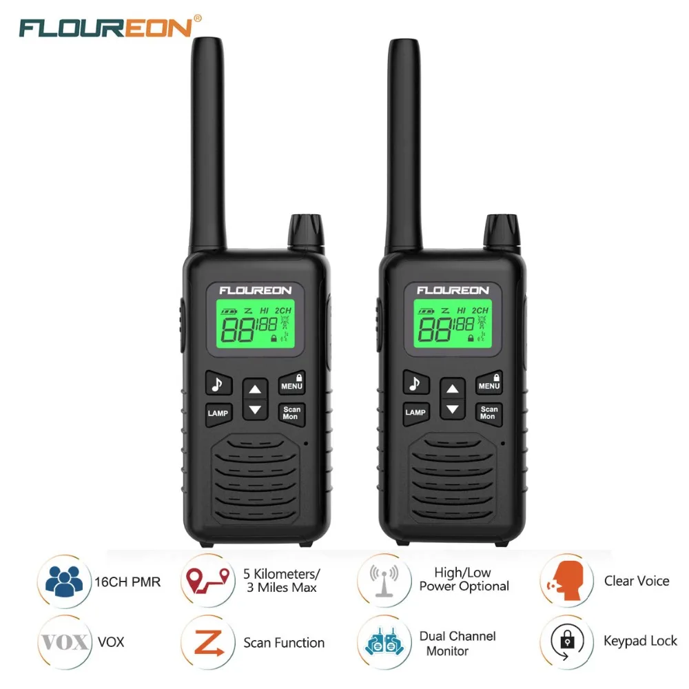 1 пара Walkie Talkie 22 каналов FRS/GMRS 462 467 МГц двухстороннее радио легкое портативное