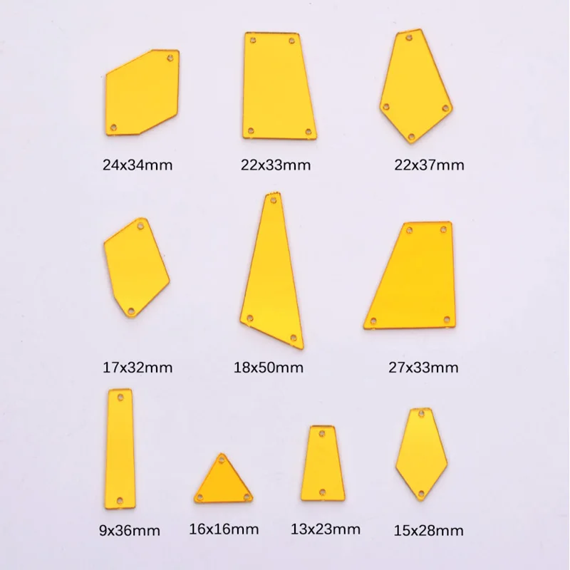 JUNAO 20 шт. смешанные размеры пришивное Золотое зеркало стразы аппликация с плоской задней частью акриловые драгоценные камни Швейные Стразы Кристалл Камень для платья ремесла