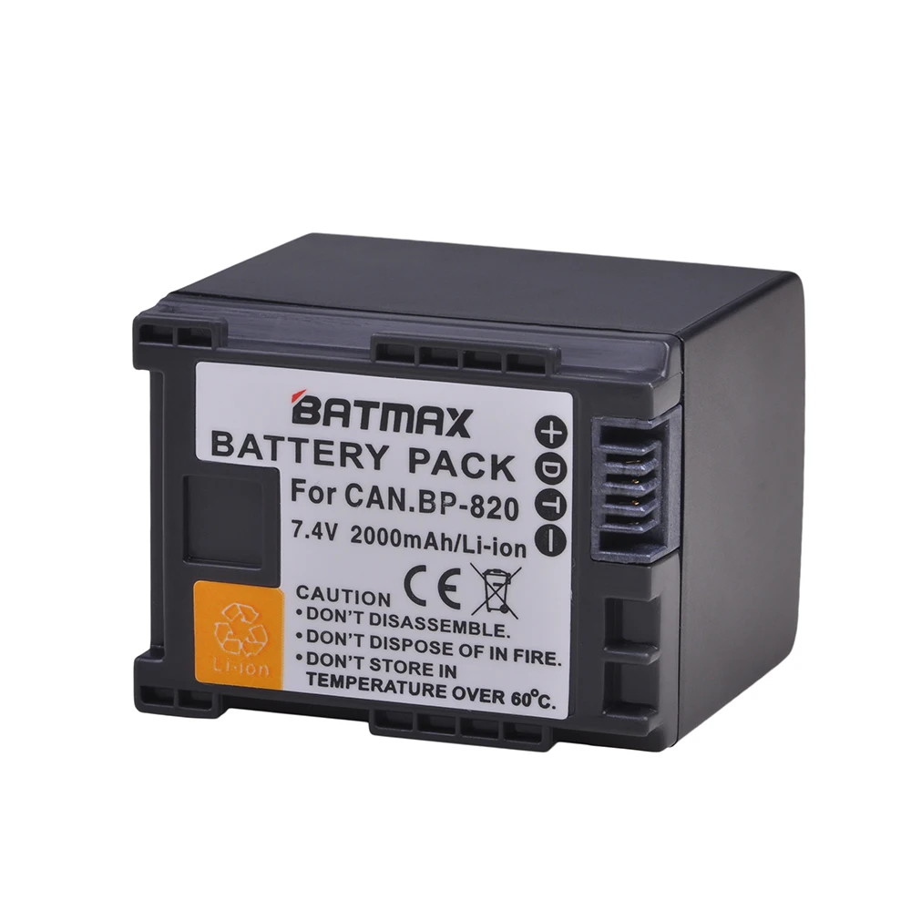 Batmax 1Pc 2000Mah Bp-820 Bp820 Al Litio Batteria Della Macchina Fotografica Per Canon Xa20 Xa25 Hfg30 Hf Hf M30 Hf M31 Hf M40