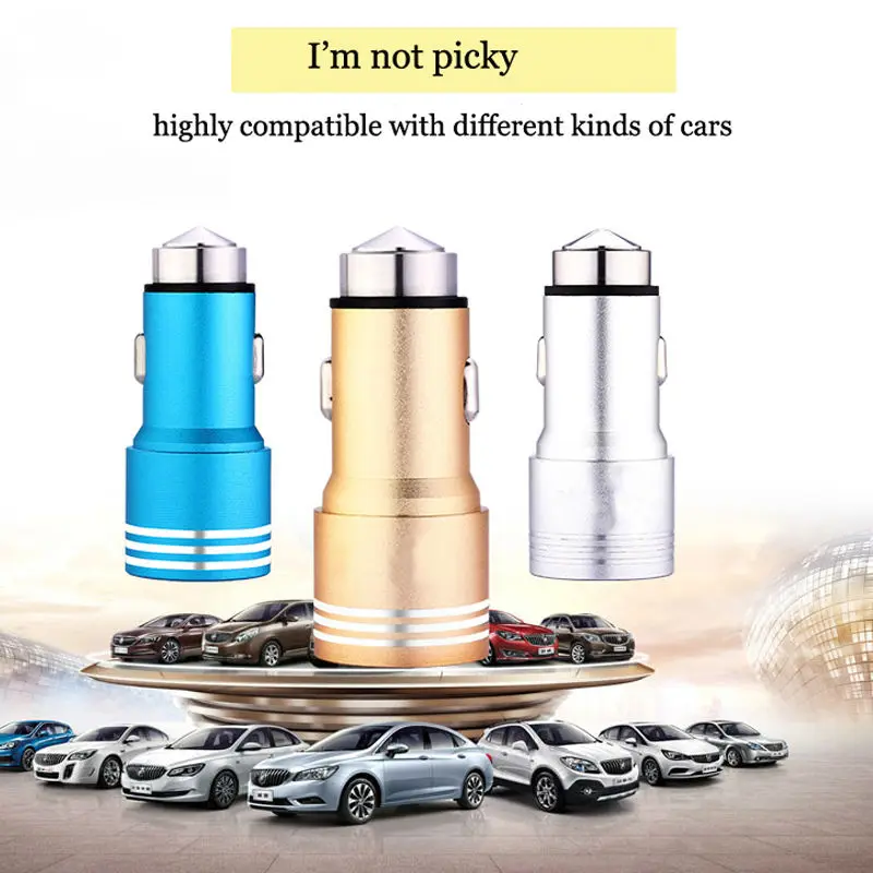 

Car Charger Adapter Quick Charging 2 Port Mini Dual USB Car Phone Charger 5V 2A for HUAWEI Mate7 8 9 p8 P9 plus G7 pro 5s nova 4