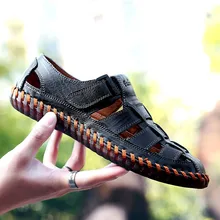 Новинка; Мужская Повседневная дышащая кожаная обувь; мужские летние сандалии; zapatillas hombre