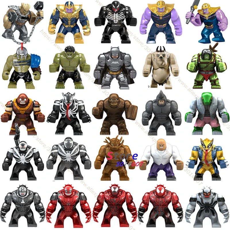 

Single Big Size Marvel Venom Edward Brock Anti-Venom Hulk Thanos Cull Obsidian Batman Bane Figure models Building Blocks Toys