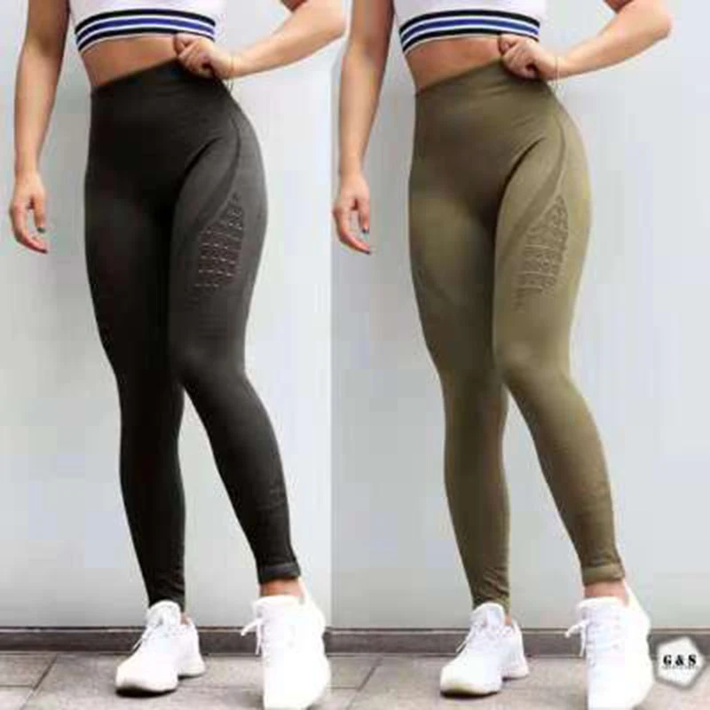 

High Waist Sports Leggings Tummy Control Yoga Pants Breathable Women Stretchy Fitness Gym Tights Seamless Leggings Running