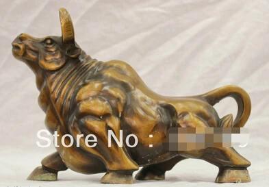 

0 Chinese Folk Culture pure bronze statue Zodiac Ox Bull Auspicious Sculpture