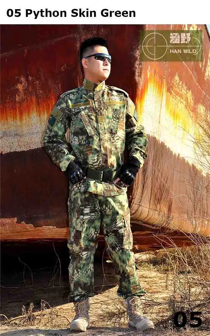 Хорошее качество армейская снайперская камуфляжная одежда военная USMC тактическая охотничья стрельба костюм армейская тренировочная форма - Цвет: 05