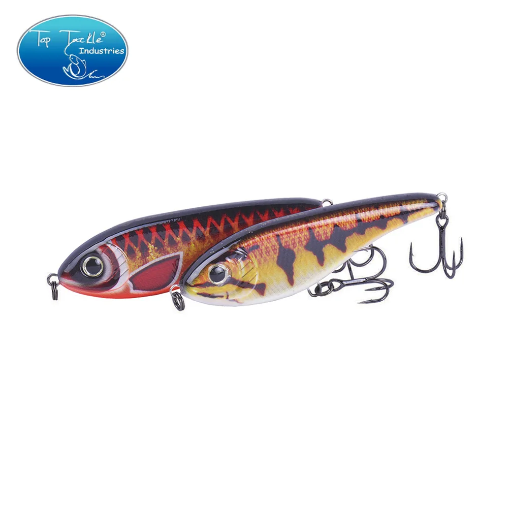 90mm 21g Color 001 to 035 Sinking Muskie Pike Jerk bait Hard Fishing Lure Jerkbait With Strengthen Treble Hooks