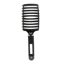Professional Curved Shape Vent Hair Brush Wide Teeth With Pure Bristle Anti static Tangle Hair Comb