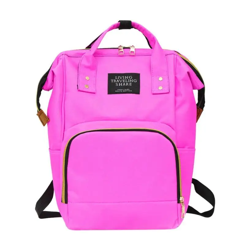 Женский модный рюкзак для мам, сумка для подгузников для мам, Большая вместительная детская сумка, рюкзак для путешествий, дизайнерская сумка для ухода за ребенком - Цвет: Розовый