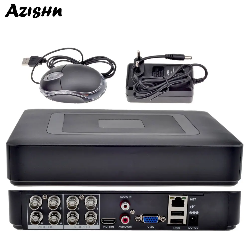 AZISHN 8CH видео цифровой рекордер H.264 5IN 1 Гибридный 8CH/1080N CCTV DVR TVI/CVI/AHD/IP HDMI камеры