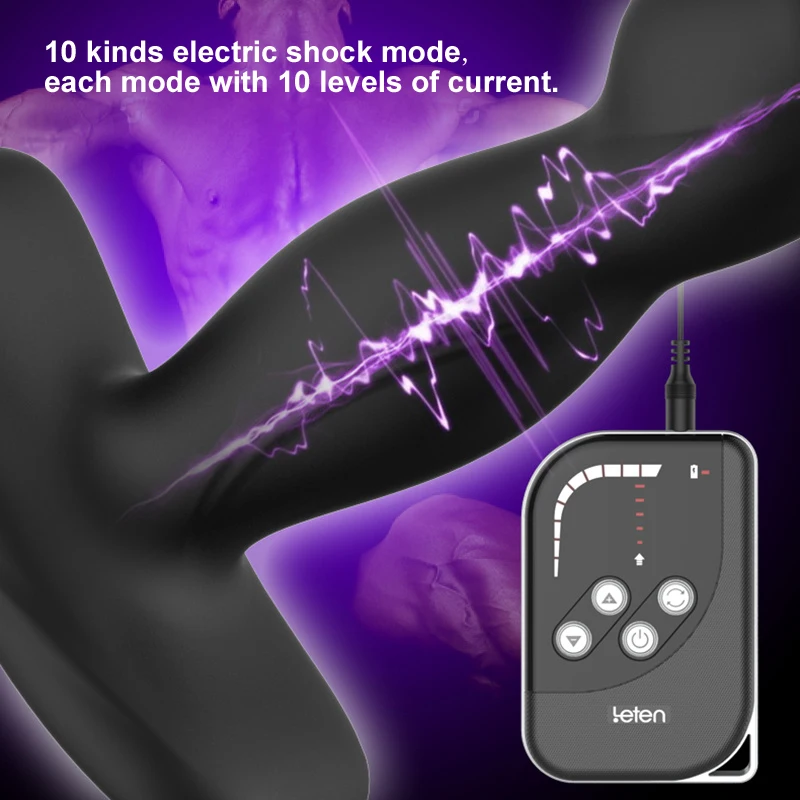10 Kinds Frequency Electric Anal Plug Powerful Shock Prostate Massager Remote Control Stimulator Adult Sex Toys for Men |