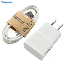 US EU 5В 1A штекер Адаптер переменного тока стены Зарядное устройство адаптер+ Кабель Micro USB для Samsung Galaxy S5 s6 S4 I9500 note 2 3 V8 мобильного телефона