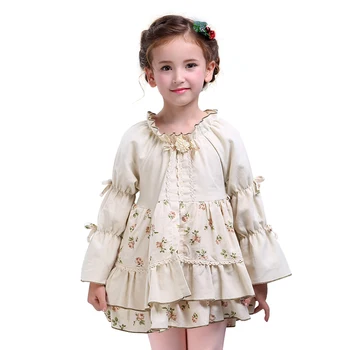 

Big Girl Princess Dresses Fall Vintage Noble Gown For 3-12Yrs Girls Wear Prom Dress Long-Sleeve Floral Costume Teen Kids Clothes